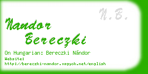 nandor bereczki business card